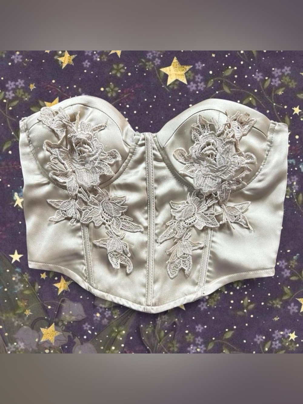 Elegant Ivory Lace Bustier Top